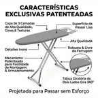 Tábua de Passar Roupas 360° – Giratória, Face Dupla e 8 Níveis de Altura