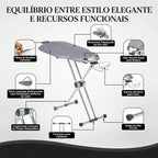 Tábua de Passar Roupas 360° – Giratória, Face Dupla e 8 Níveis de Altura